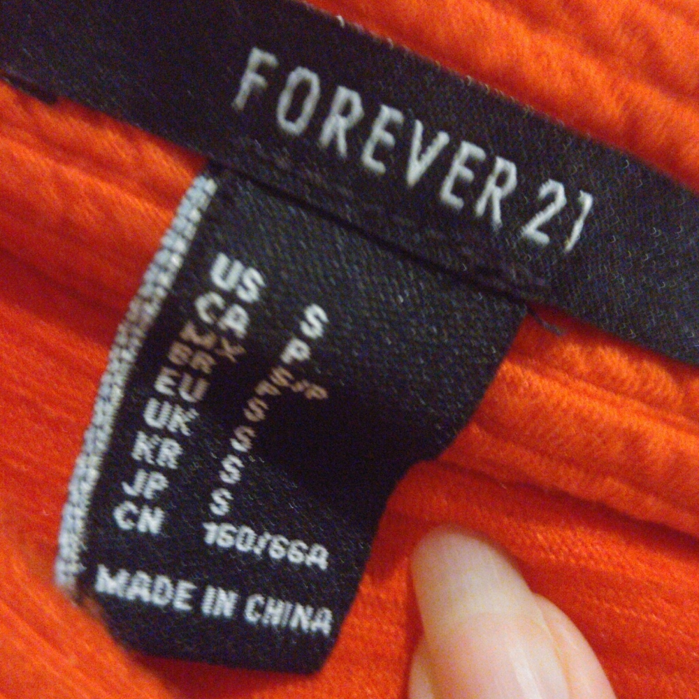 Forever 21 Women's Dark Orange Pleated Mini Skirt Size Small - Picture 4 of 4